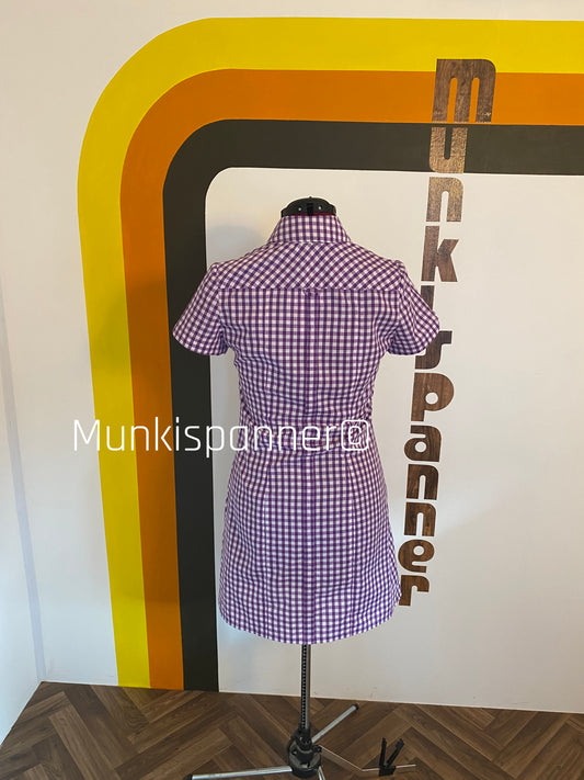 Sample Sale - Munkispanner Original Purple Gingham Shirt Dress