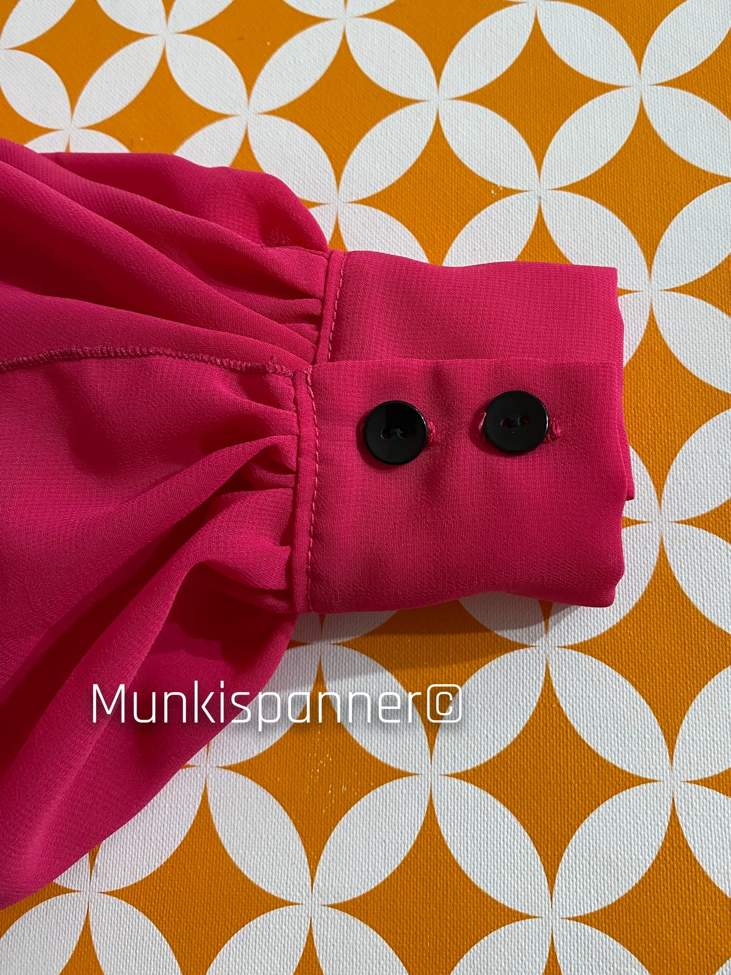 Vintage Munkispanner Original - Mod Cerise Linen and Chiffon Dress Suit