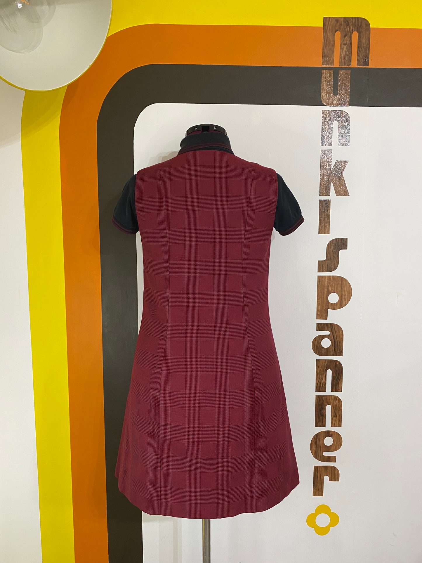 Vintage Munkispanner Original -  Cherry Red and Black POW check pinafore - payment options available