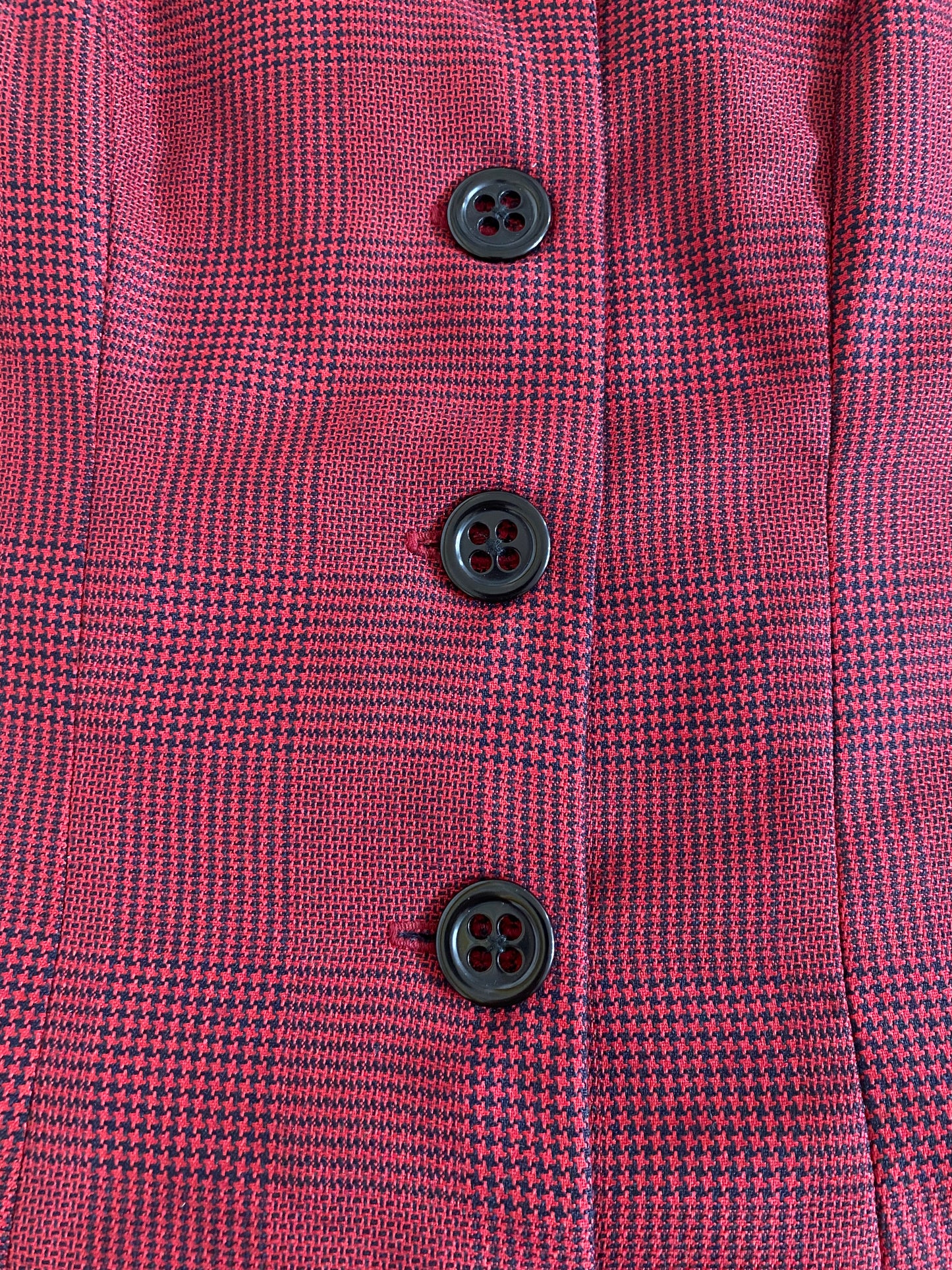 Vintage Munkispanner Original -  Cherry Red and Black POW check pinafore - payment options available