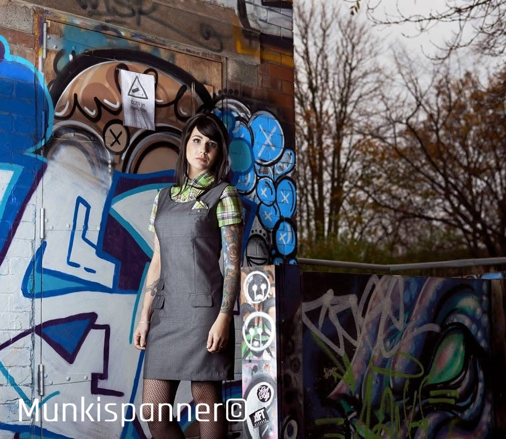 Sample Sale - Munkispanner Original Black/Grey Tonic Tank Dress
