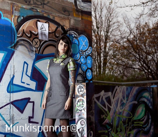 Sample Sale - Munkispanner Original Black/Grey Tonic Tank Dress