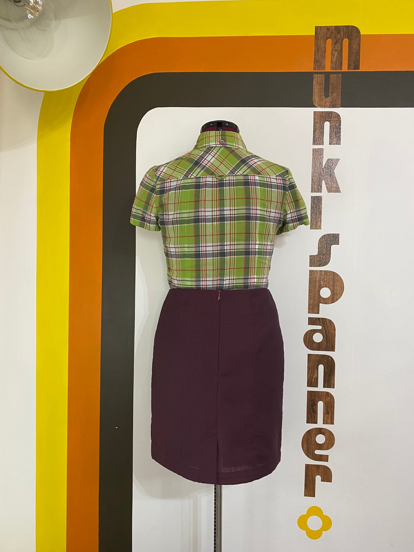 Made to order/Tailored Cherry Red/Navy Tonic Skirt - Munkispanner Original. Payment Options Available.