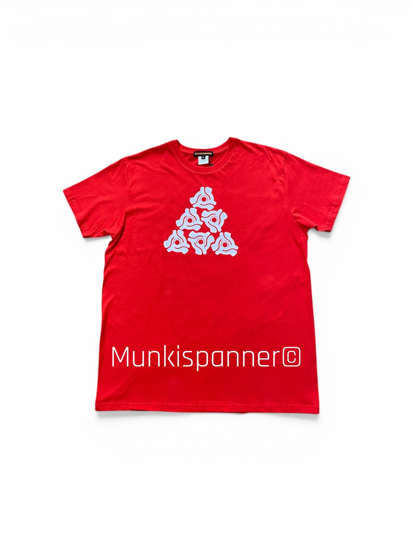 Munkispanner Men’s Red 45rpm Adapter T-shirt Size XL