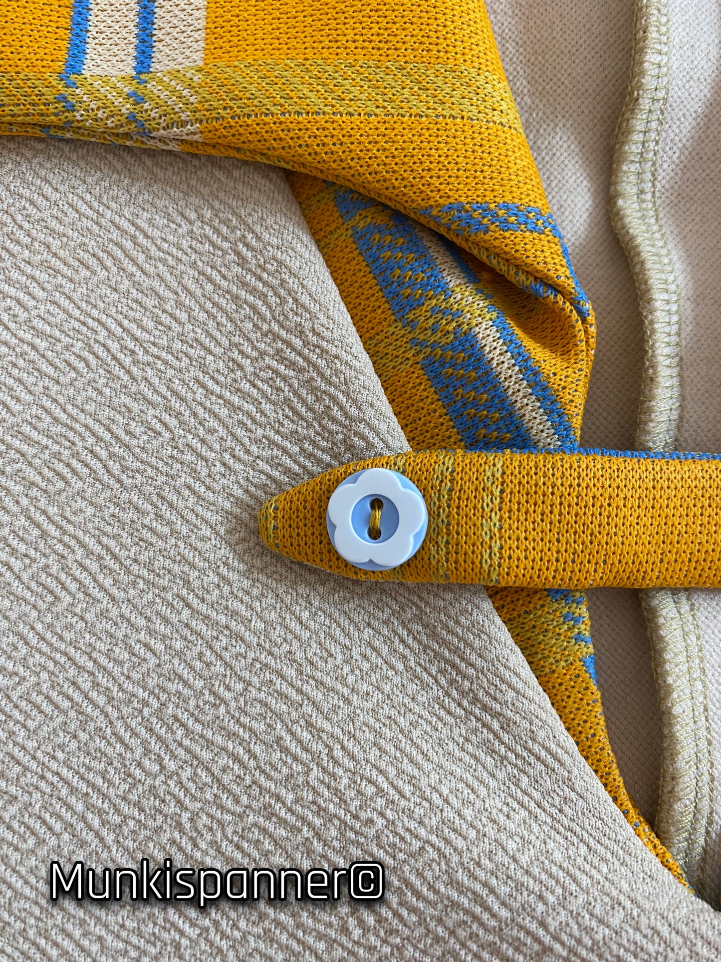 Made to order Cream and Yellow, 1970’s Style Polo Top - Payment Options Available.