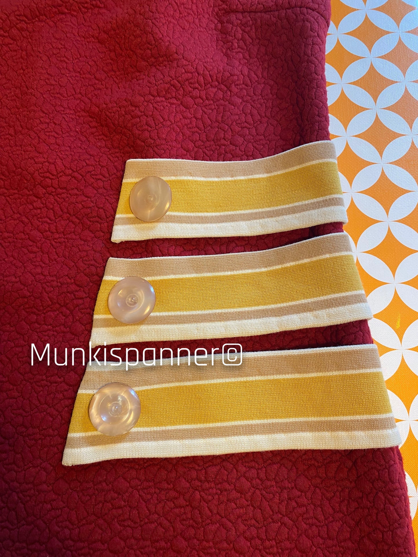 Munkispanner Revamped Vintage - Burgundy and Mustard Stripe Dress