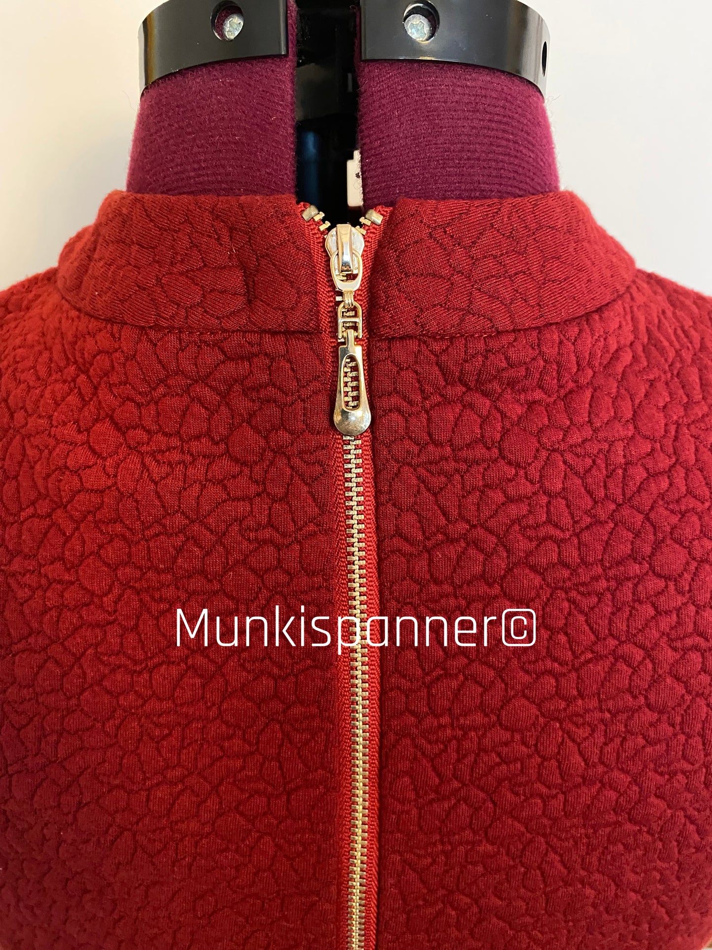 Munkispanner Revamped Vintage - Burgundy and Mustard Stripe Dress