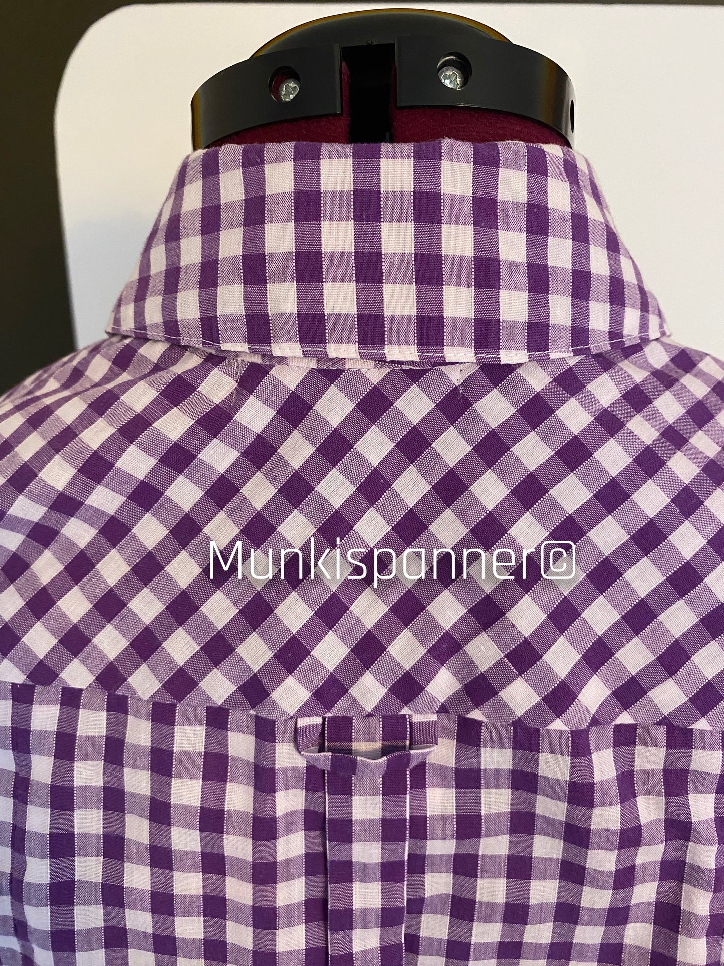 Sample Sale - Munkispanner Original Purple Gingham Shirt Dress