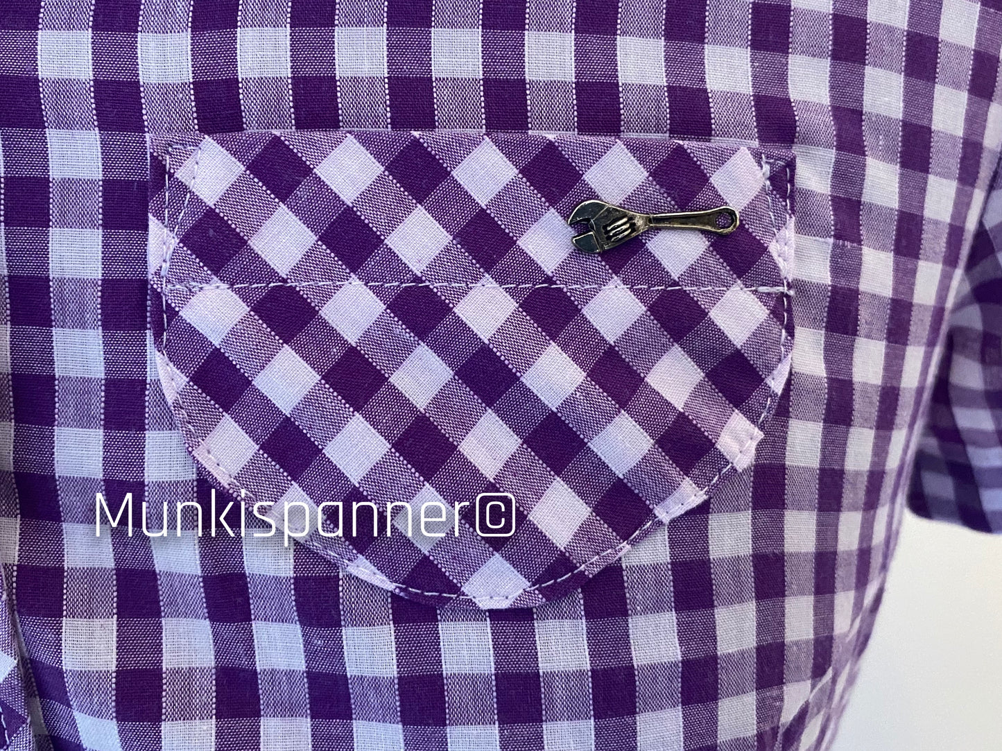 Sample Sale - Munkispanner Original Purple Gingham Shirt Dress