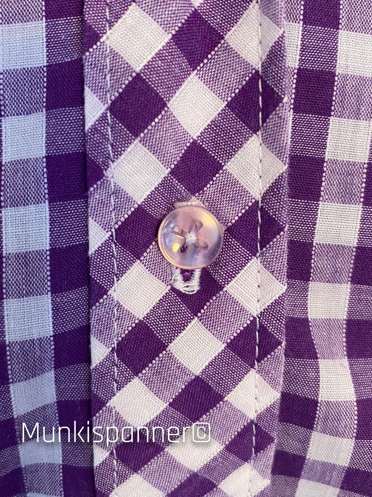 Sample Sale - Munkispanner Original Purple Gingham Shirt Dress