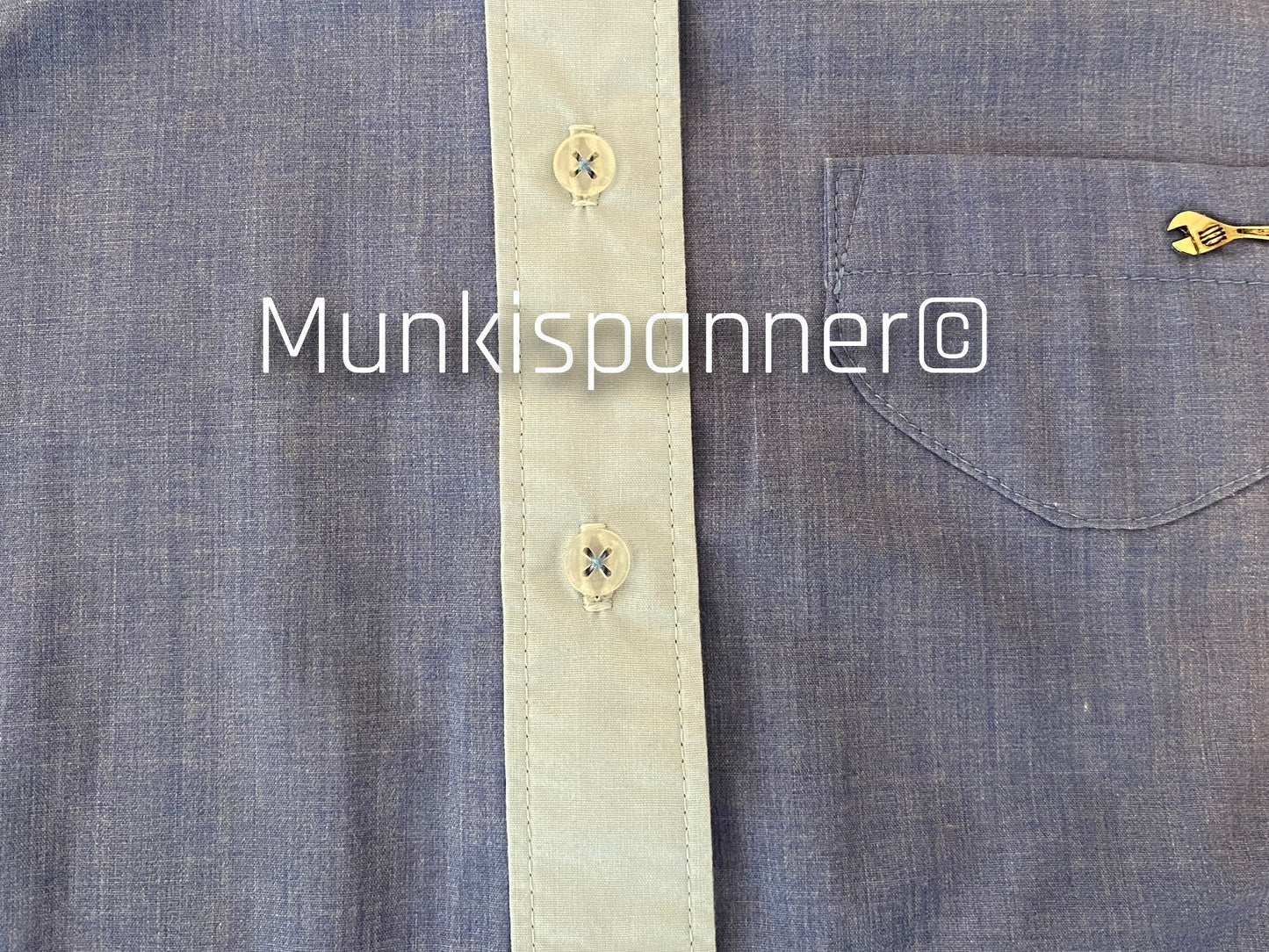 Sample Sale - Munkispanner Original Tonal Blue Mod Shirt