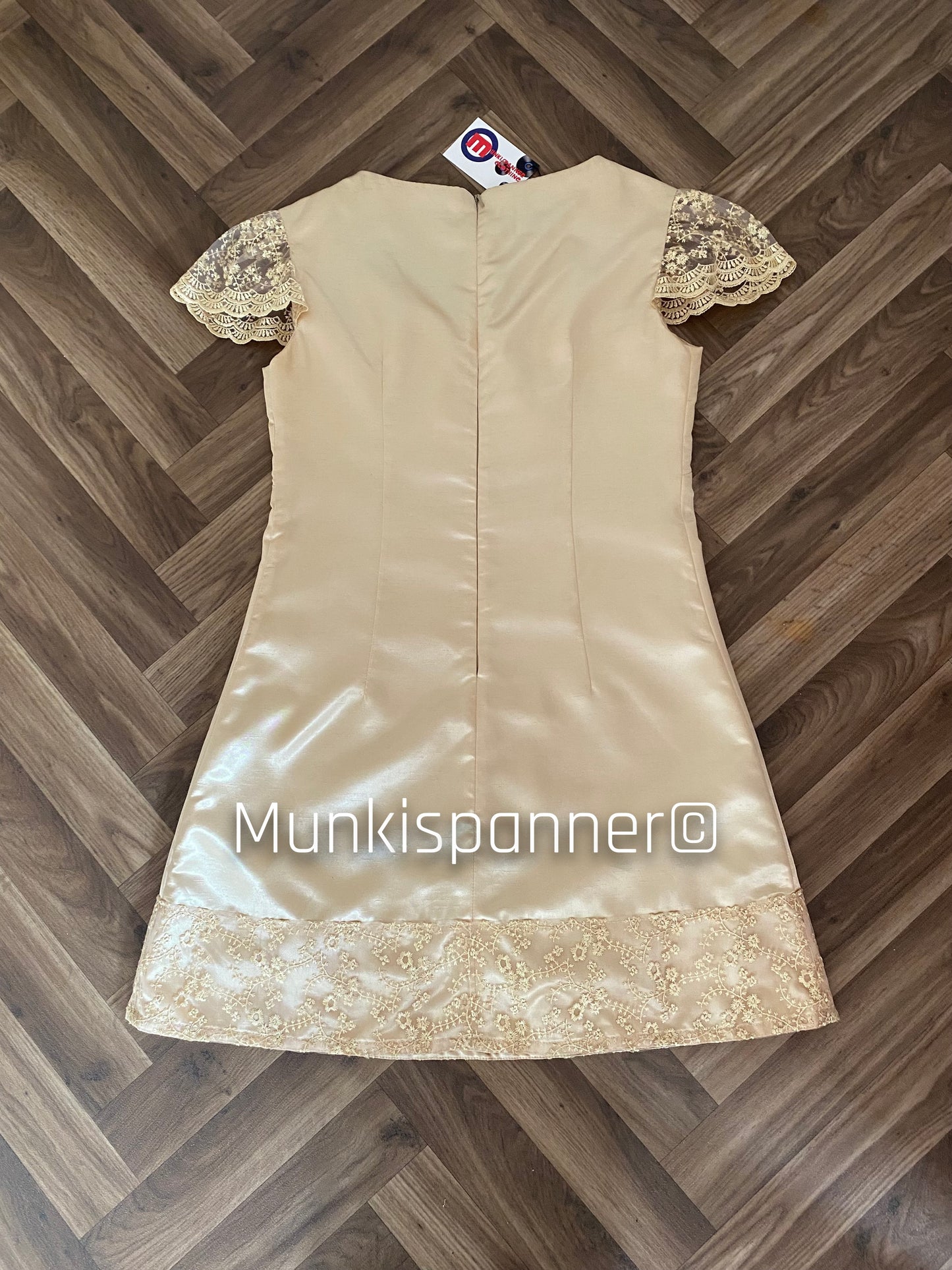 Sample Sale - Munkispanner Original Nude Peach Cut Out Lace Dress