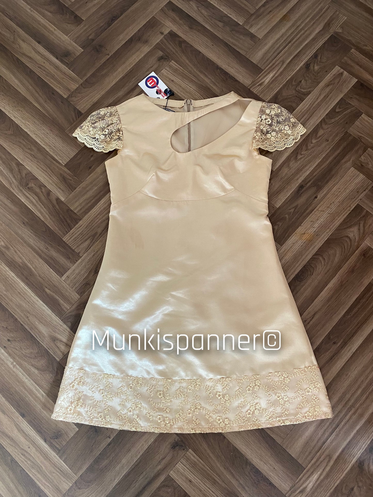 Sample Sale - Munkispanner Original Nude Peach Cut Out Lace Dress