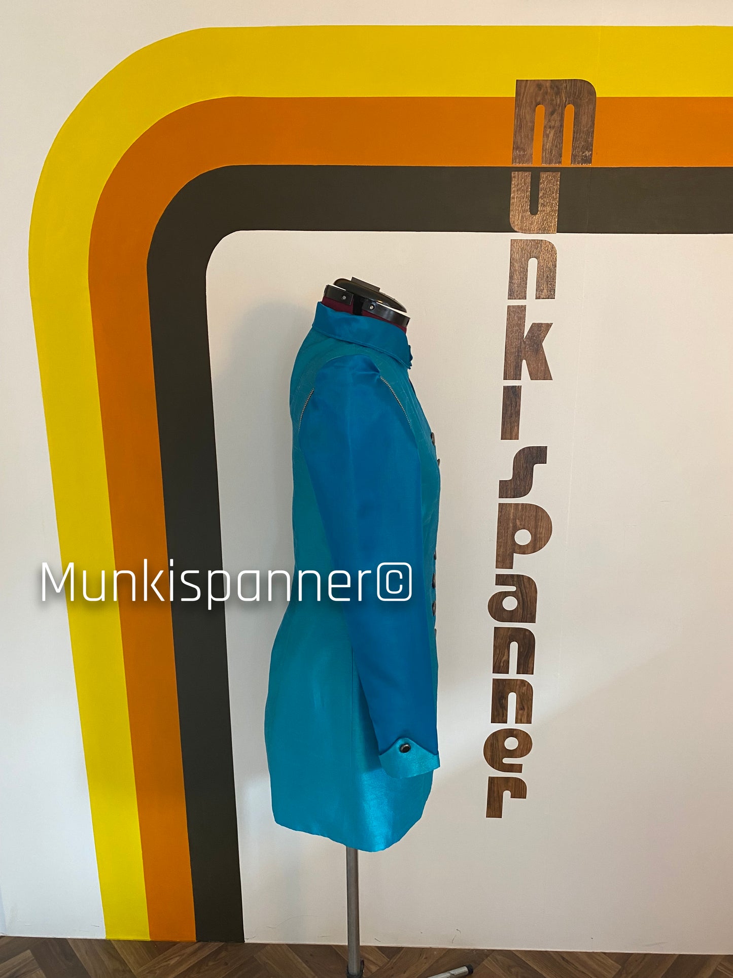 Sample Sale - Munkispanner Original - 6 Way Tonal Blue Cut Out Space Age Blazer/Dress