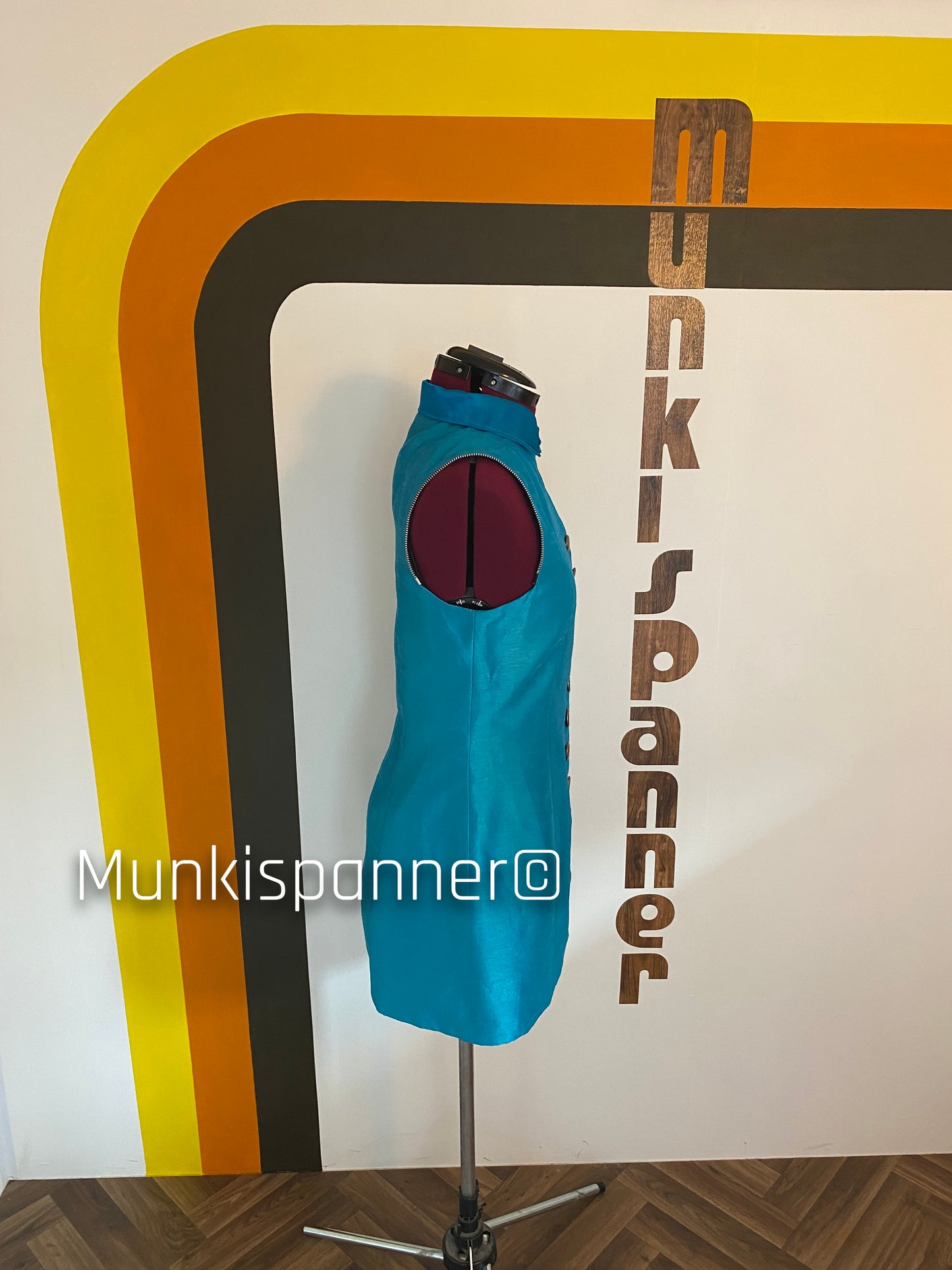 Sample Sale - Munkispanner Original - 6 Way Tonal Blue Cut Out Space Age Blazer/Dress