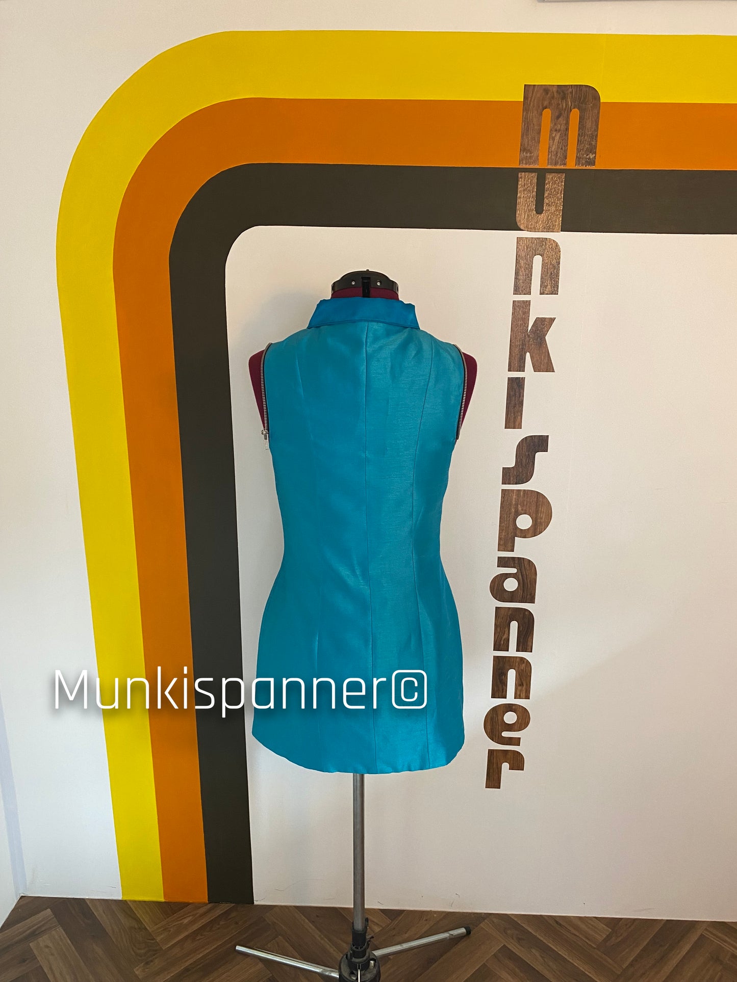 Sample Sale - Munkispanner Original - 6 Way Tonal Blue Cut Out Space Age Blazer/Dress